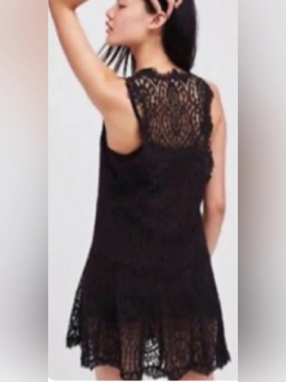 FREE PEOPLE $108 Heart Lace Mini Dress in Black Size S